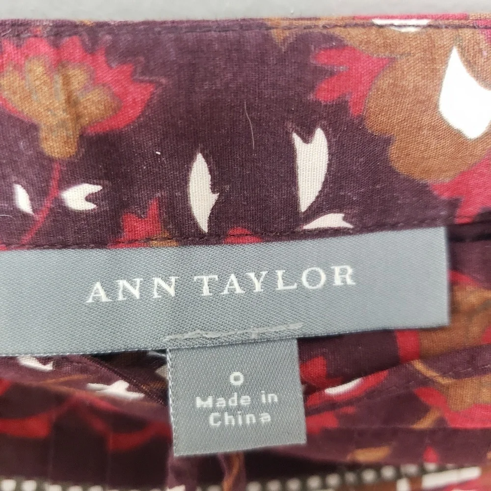 Ann Taylor a-line cotton, pleated skirt J24